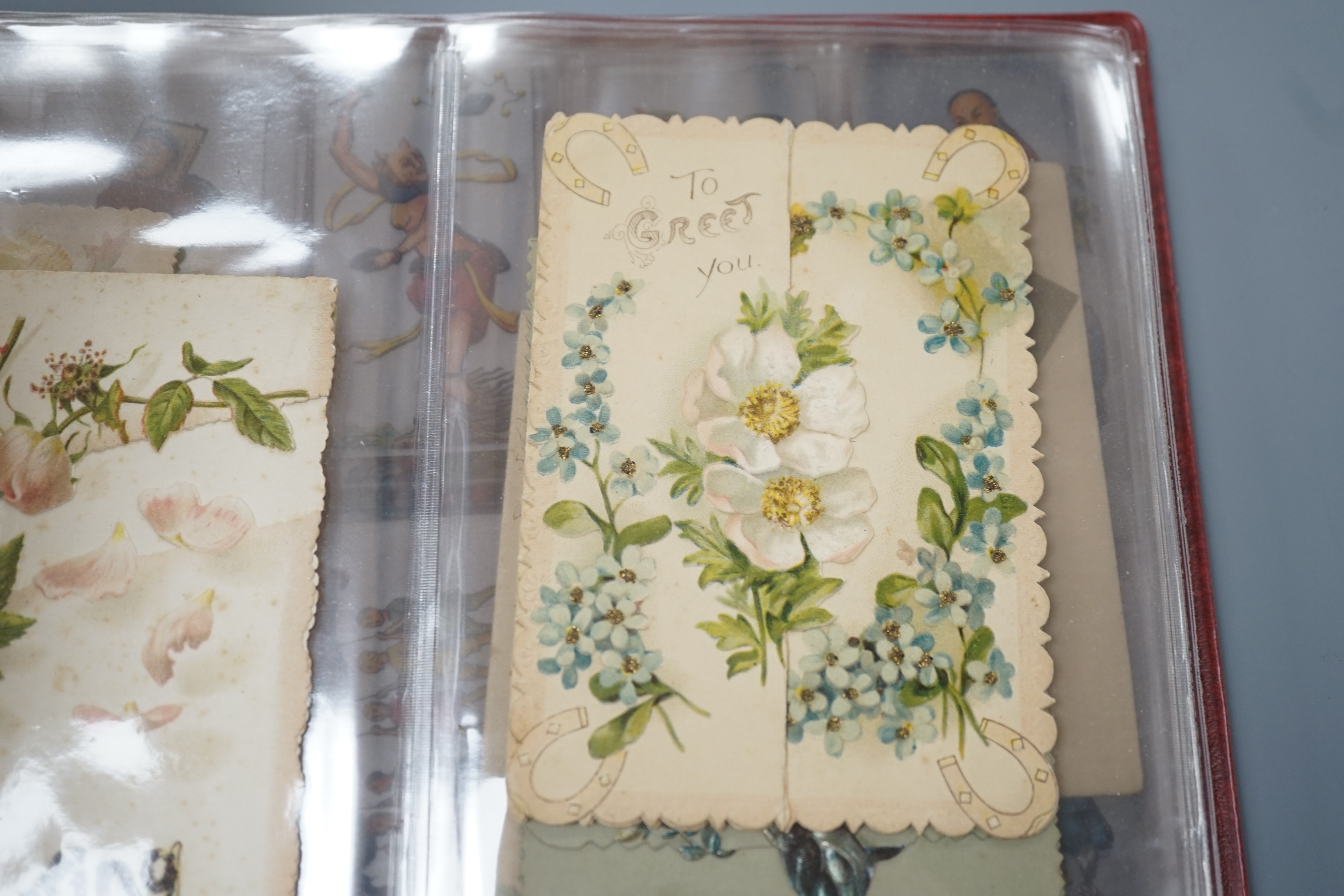 Five albums of Victorian greetings, Valentine and Christmas cards